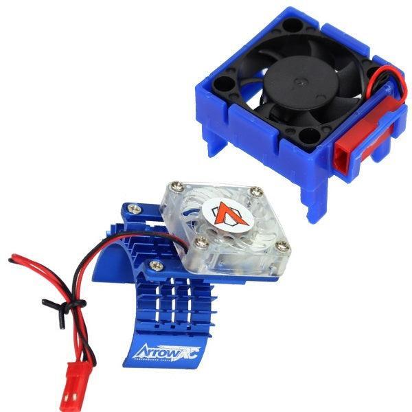 Powerhobby ESC Cooling Fan + Motor Fan Blue FOR Traxxas Velineon VXl-3 Slash 2WD