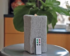 7 Inch Wax Aquaflame Rock Fountain Candle - Remote Control Included