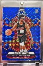 2023-24 Mosaic Scoot Henderson Rookie City Edition True Blue Prizm /199 RC #275