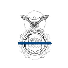 USAF Security Force Badge - Thin Blue Line Sticker - White