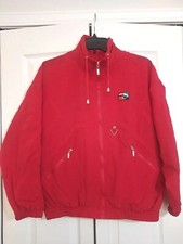 Vintage Catalina Ladies Size Small Petite Red Windbreaker Full Zip Jacket Coat