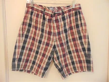 Nwots JCP Men's Size 32 Red Plaid Flat Front Shorts