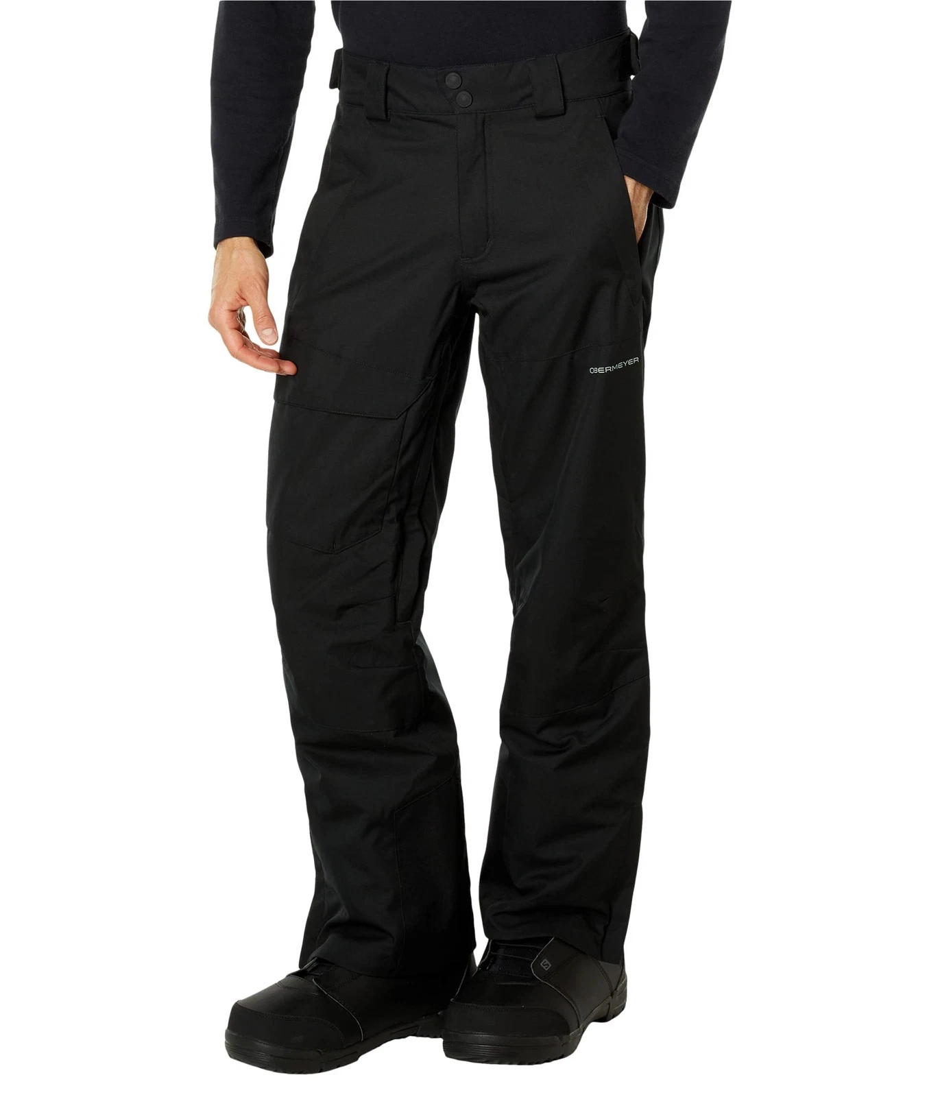 Obermeyer Orion Men's Snow Pants Adjustable Waist Double Snap Closure Black New