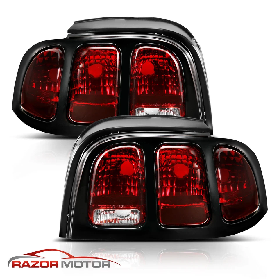 1994 1995 1996 1997 1998 Para Ford Mustang Luzes Traseiras de Freio Vermelho Fumaça Par de Lâmpadas - Imagem 2 de 4