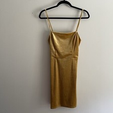 Urban Outfitters Women S Gold Velvet Square Neck Genova Tie Back Mini Dress