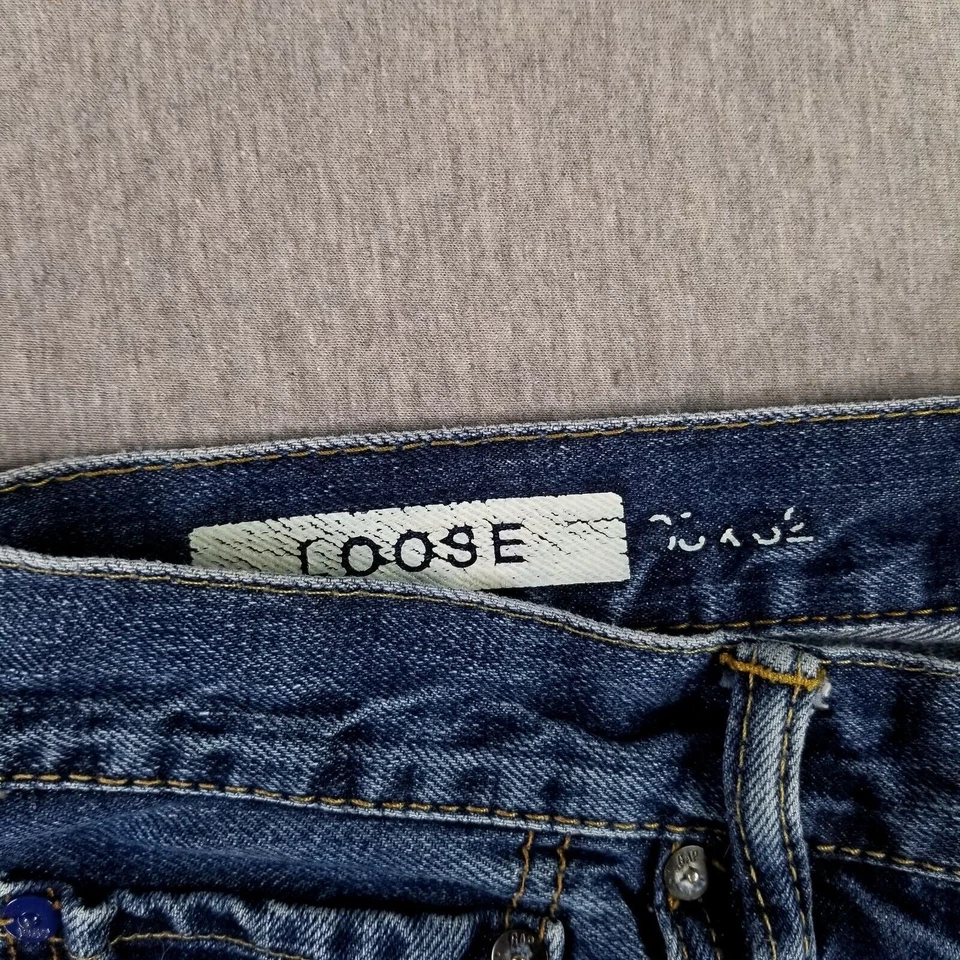 Gap 33x32 Loose Fit Blue Jeans Vintage Retro Faded Distressed Baggy - Image 4 of 4