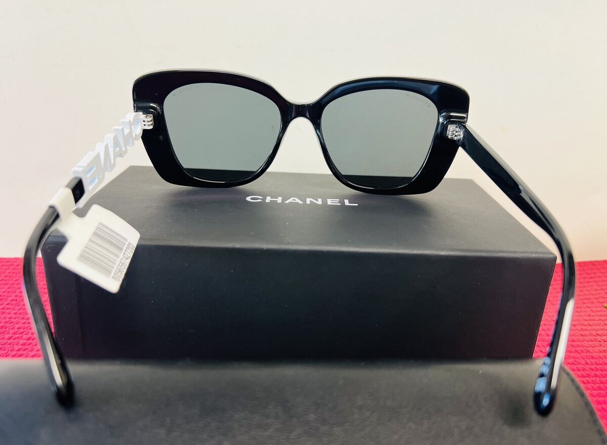 Authentic CHANEL CH5422B Women's Sunglasses Black / White Authentic CHANEL CH5422B Women's Sunglasses Black / White