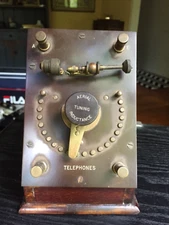 antique 1920s BBC crystal radio british english wood bakelite slant front