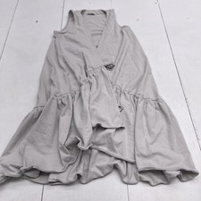 Zara Gray Sleeveless Ruffle Trim V Neck Wrap Dress Women’s Size Small