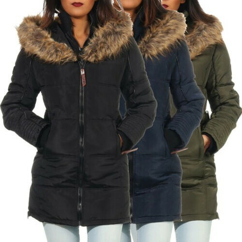 Geographical Norway Chaqueta de Invierno Mujer Forrado Caliente Abrigo eBay