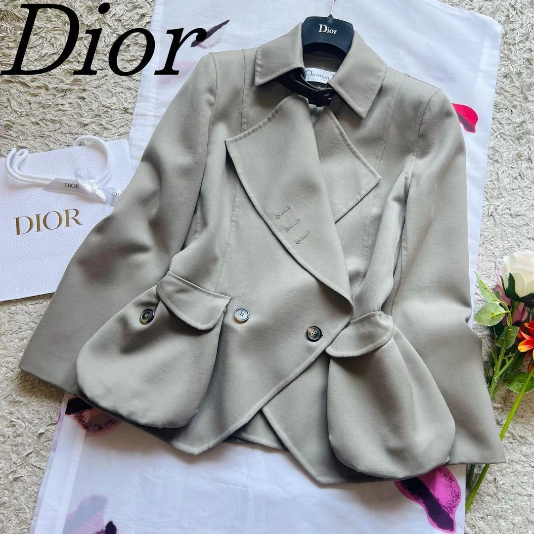 Veste Christian Dior col gris ceinture