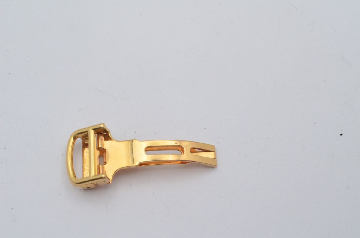 Cartier Vintage 18K Solid Gold Leather Bracelet with Folding Clasp 0.5/8in Rare