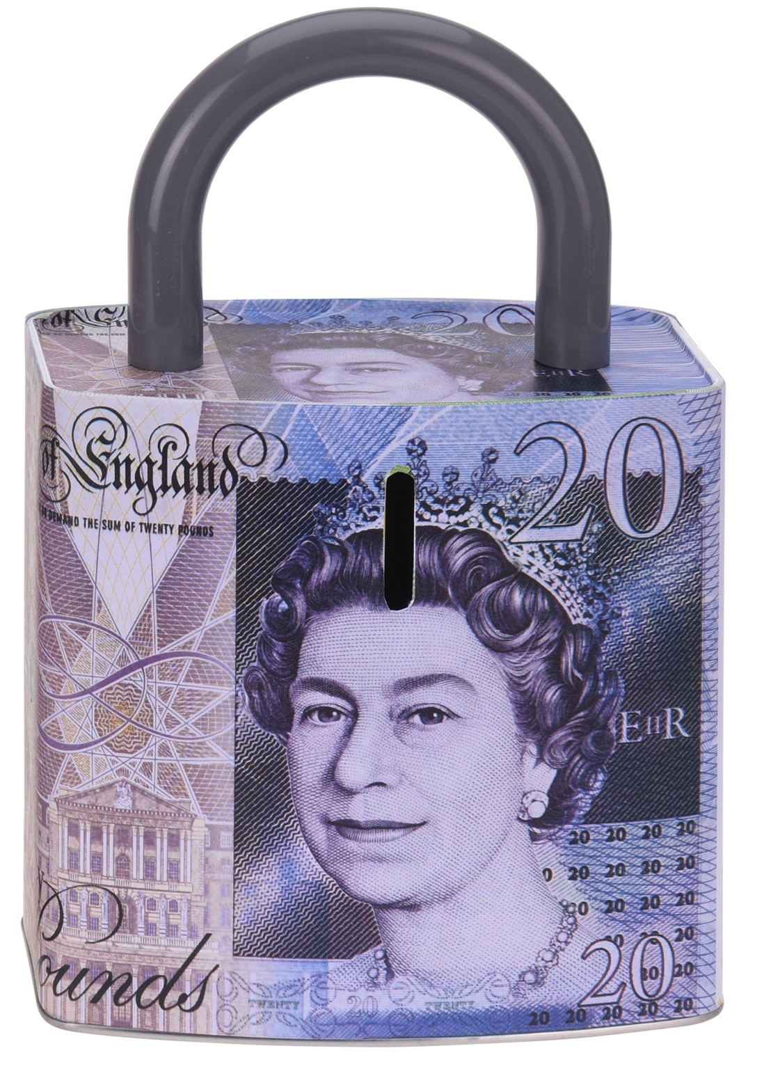 Large Unique Metal Money Box In Shape of a Lock £20 Note & £50 Note eBay