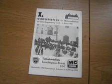 Programm Startliste "10 Motorrad Wintertreffen Augustusburg" MC MZ Zschopau 1980