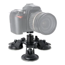 Tri-cup Suction Mount 3 Sucker Car Window Mount w/ Ball Head for DSLR Sony Canon