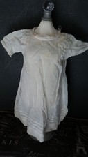 CLASSIC Antique white PLEATED LACE TRIMMED DRESS 4 CHINA HEAD or BISQUE DOLLS