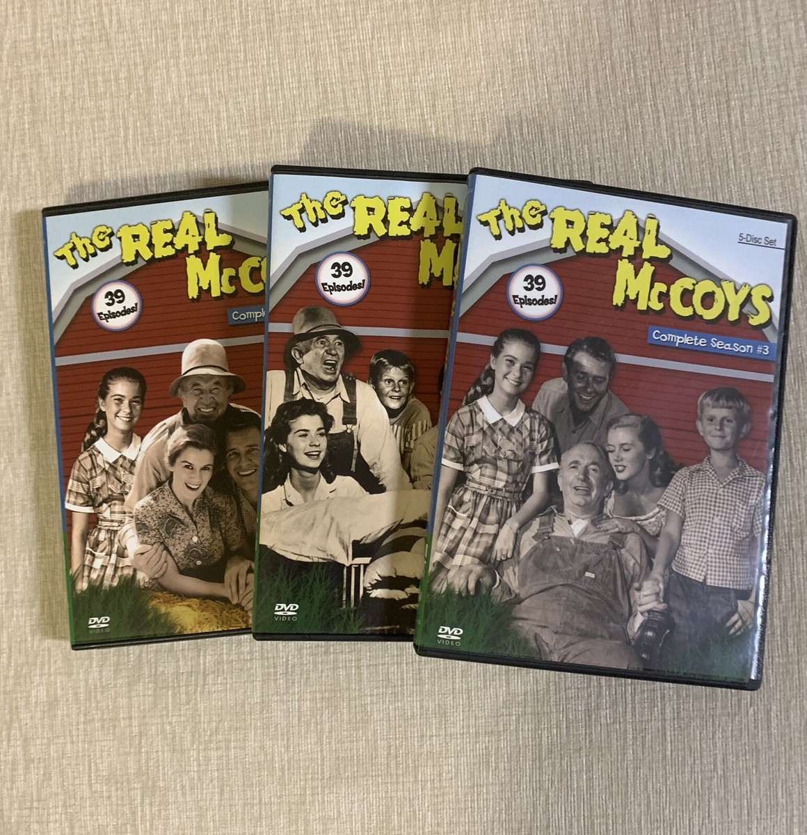 The Real McCoys Dvds Season 1,2,3 Total 15 Dvds Each Season Is 39