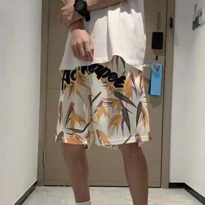 Loose Drawstring Floral Printed Men's Shorts Board Baggy with Pockets Beach Quic