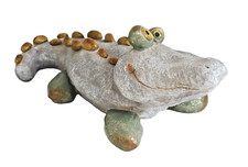 Deko Krokodil Alligator Echse Lurch Kaiman Gecko Garten Tier Figur Skulptur