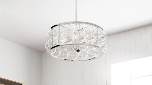 Quoizel TRK3123 Terrarock 12" 3 Blade Indoor Ceiling Fandelier - Chrome - Picture 4 of 12