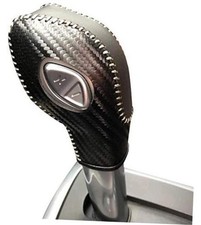 Loncky Leather Gear PU Matte Carbon Fiber,Black Leather, Light Grey Thread