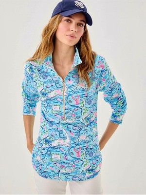 Lilly Pulitzer NWT UPF 50+ Skipper Popover Lilly Loves Cape Cod Size L 