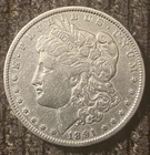 1891 Silver Morgan Dollar $1 Coin 90% Silver Very Good Condition