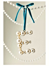 NWT Anthropologie Pearl Monogram CHRISTMAS HOLIDAY Ornament INITIAL LETTER E