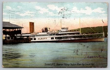 Steamer Albany Hudson River Day Line At Pier Yonkers NY C1906 Postcard AA 23