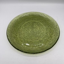 Vintage Anchor Hocking Soreno Avocado Green Dinner Plate Textured Glass 10”