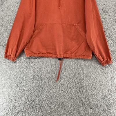 Stussy Ripstop Hoodie Jacket Mens Large Orange Pullover