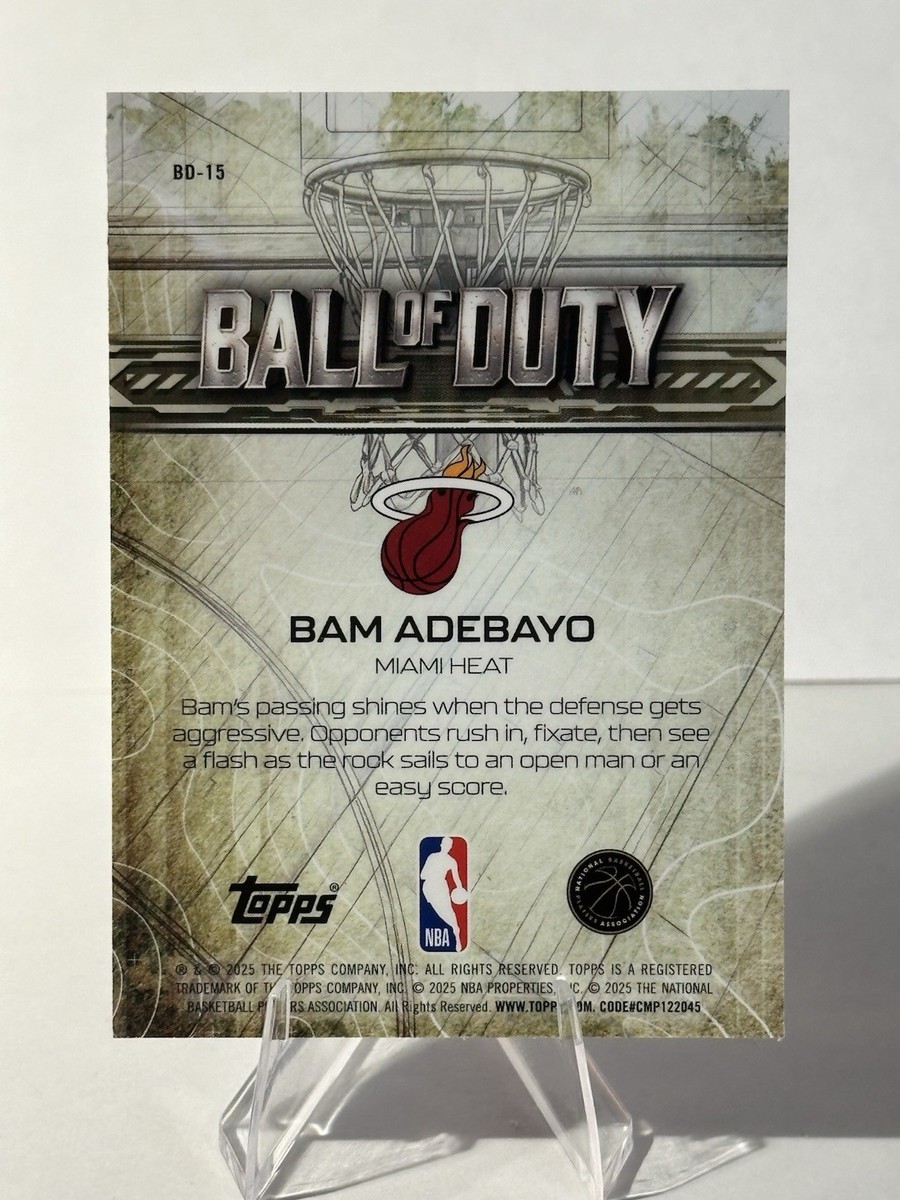 2025-26 Topps Chrome Bam Adebayo Ball Of Duty #BD-15 Heat | eBay
