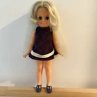 Vintage Ideal VELVET DOLL Growing Hair 1969 With Original Purple Dress & shoes