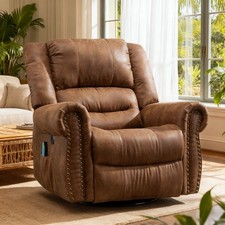 360 Swivel Rocker Recliner Manual Glider Reclining Chair with Massage and Heat