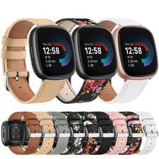 For Fitbit Sense 2/Sense Versa 4/3/2/1 Watch Leather Wrist Band Strap