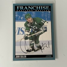 1992-93 Score Canadian John Cullen Hartford Whalers #425 Auto Autograph Signed