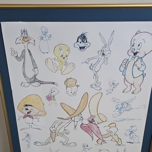 Looney Tunes Bugs & Friends Signed Lithograph by Virgil Ross Framed COA