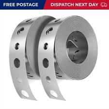 1pack Versatile 3/4 Inch x 10ft Galvanised Steel Fixing Strap - Pre-Drilled H...