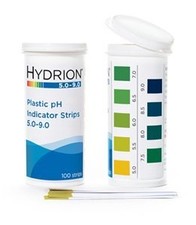 9400 Plastic pH Indicator Strips, 5.0 to 9.0, flip top Vial Packaging