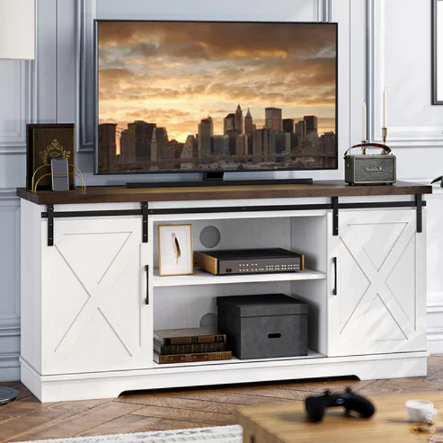[NEW] Garvee 59 inch Farmhouse TV Stand, Cabinet with Barn D