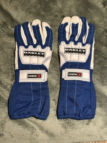 Oakley Carbon X Motorsport Racing Gloves Blue White Size L SFI Rare
