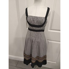 Lithe by Anthropologie Black & White Smocked Midi Dress-4