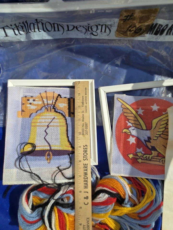 Vtg 1970s Americana Patriotic Titillations Cross Stitch Kit Eagle Liberty Bell - Image 4 of 4