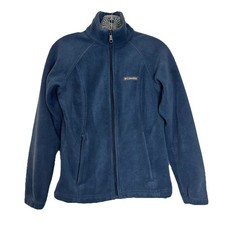 Columbia Kids Fleece Zip Up Jacket Sweater Pockets Warm Winter Fuzzy Blue XS
