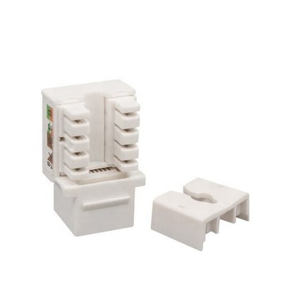 Cat6 RJ45 Keystone Jack   Toolless Punch-Down | T568A/B | Blue & White (25 PACK)