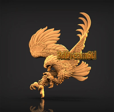 Eagle STL Model, CNC Router Engraver, Artcam, Aspire, Wood, Wall Art