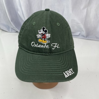 Champion Mickey Mouse Hat Adult Green Orlando FL ARMY Military