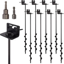 24" Mobile Home Anchors - Ground Anchor Screw in with Brackets and Adapter for D