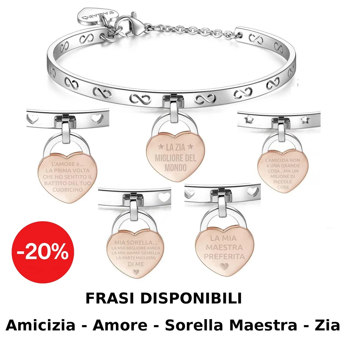 Bracciale Amicizia Onda Zocare Per Migliore Amica - Hey Bestie Blu/Argento, Nuovo