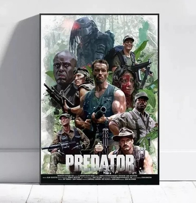 #ad Predator Action Movie Ensemble Cast Illustrated Art Poster $29.99